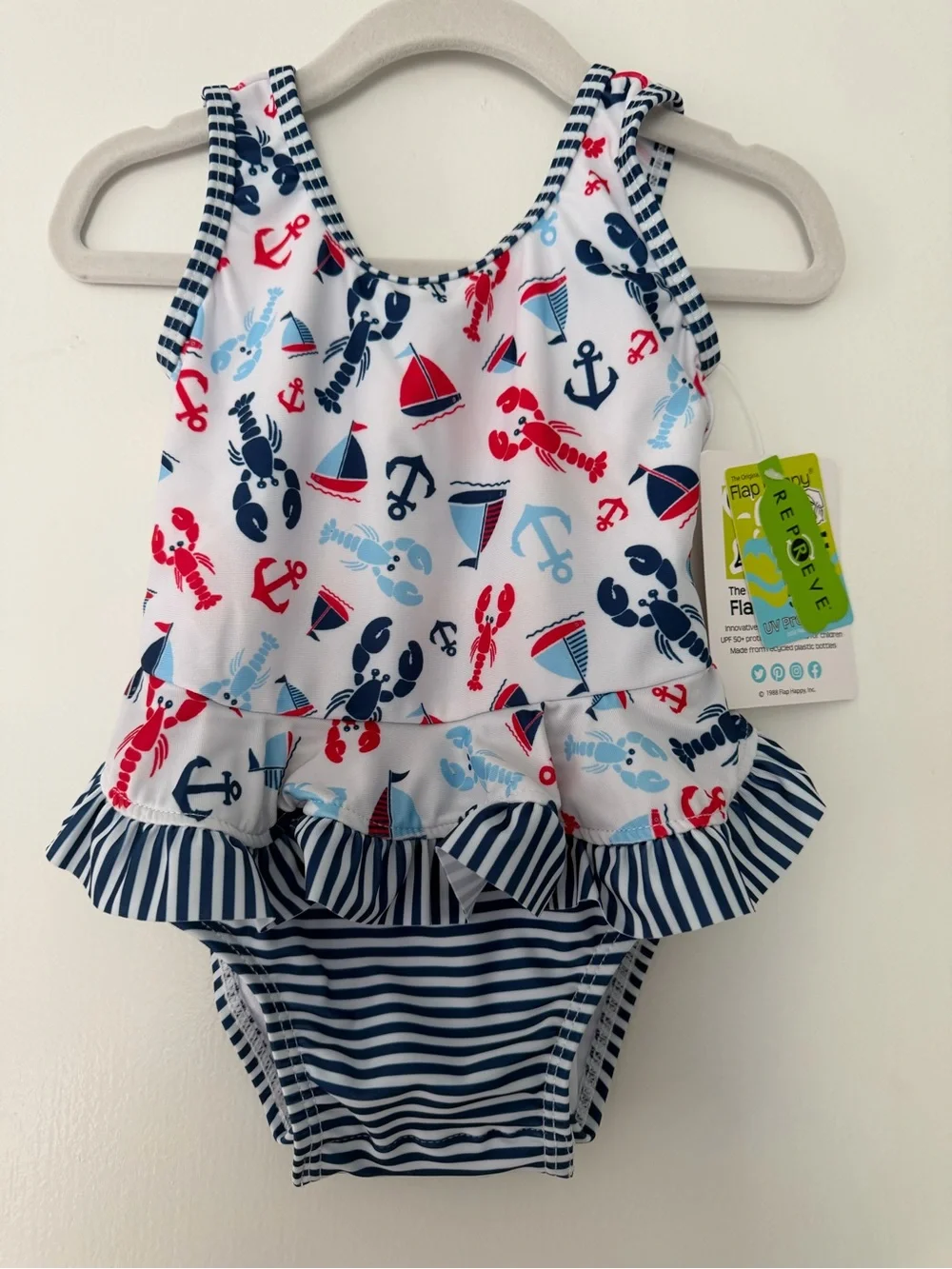 Baby girl Patriotic Red, white and blue swim bundle size 6-12m